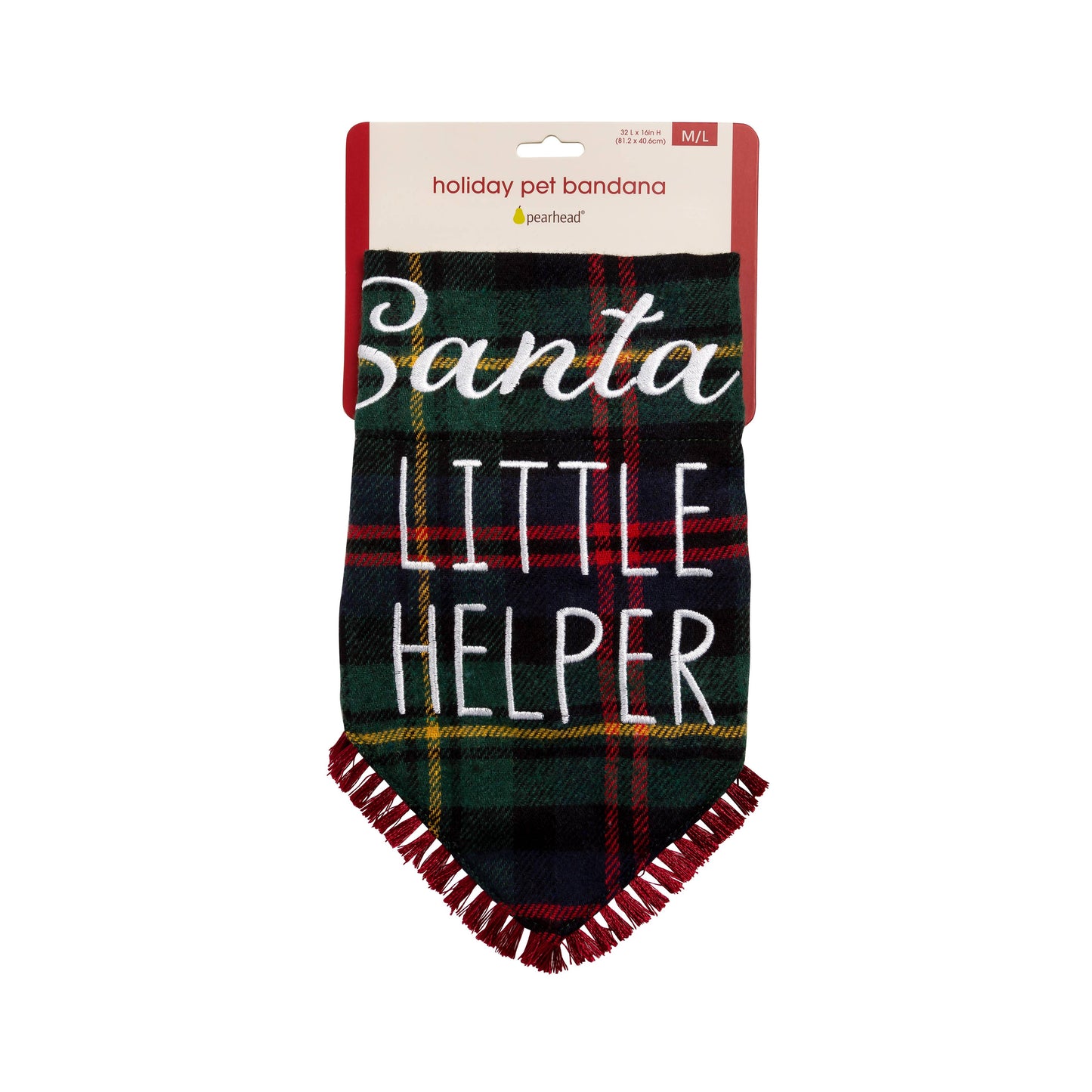 "Santa's Little Helper" Christmas Dog Bandana, M/L