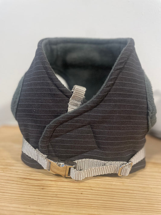 Suit Harness - Charcoal/Brown Pinstripe