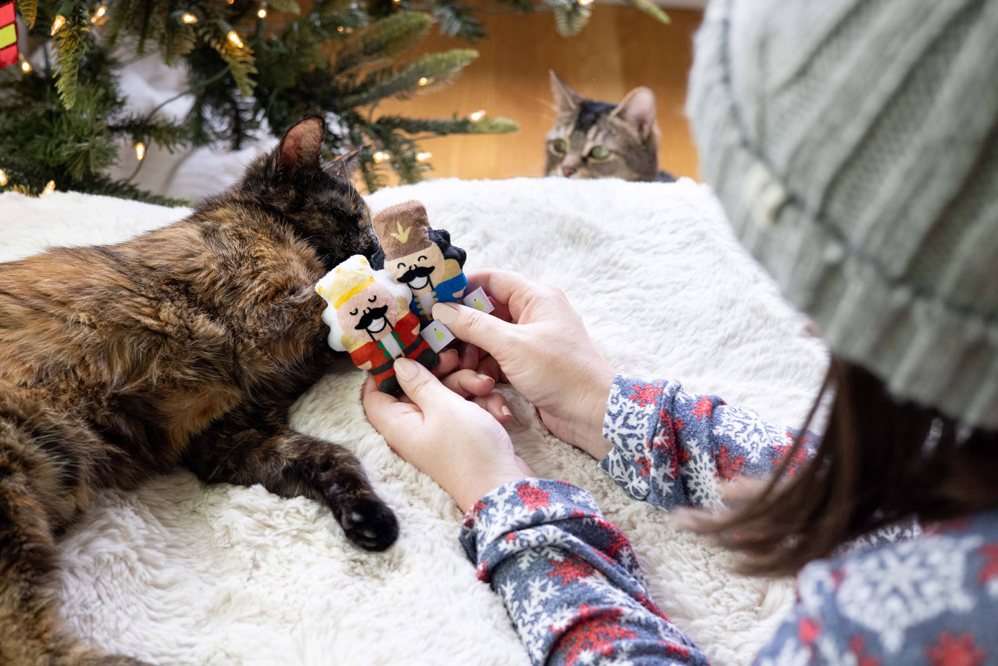 Christmas Nutcrackers Cat Toys, Set of 2