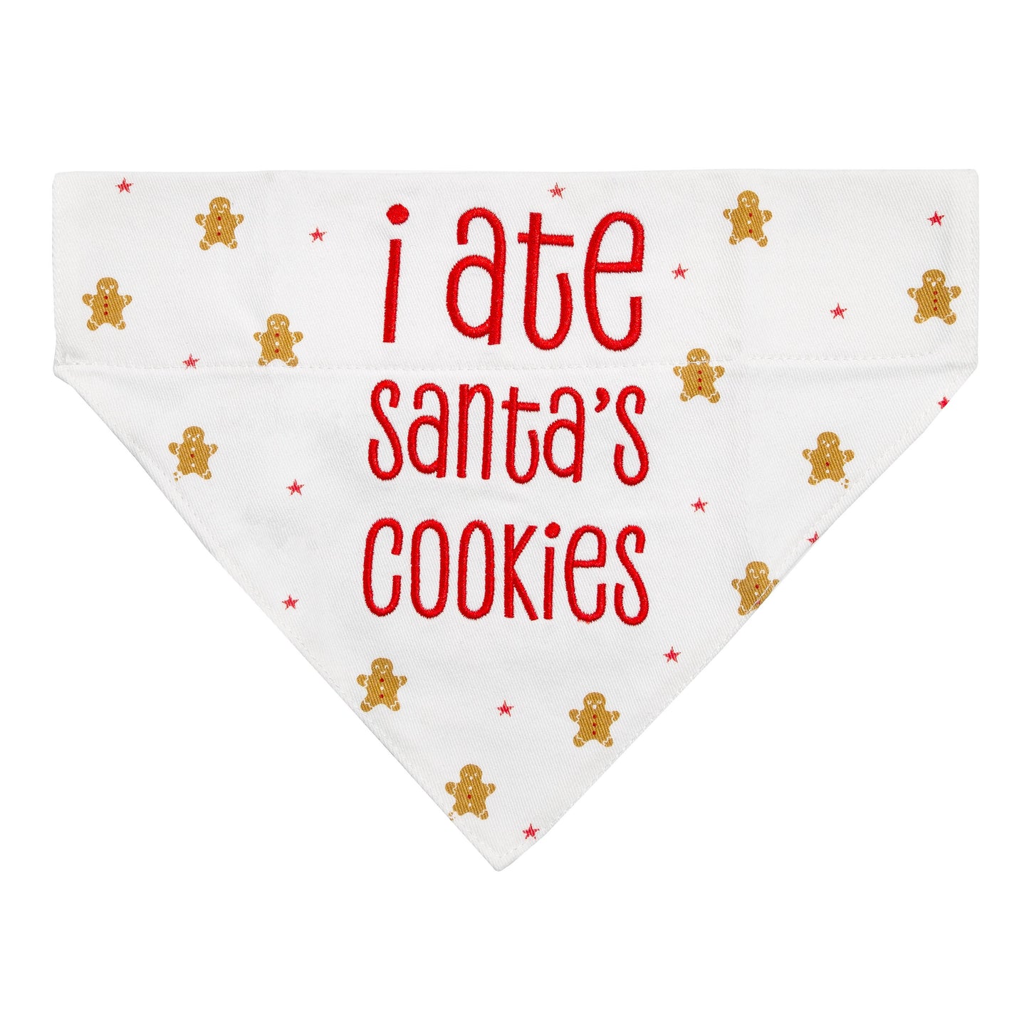 "I Ate Santa's Cookies" Christmas Dog Bandana, S/M